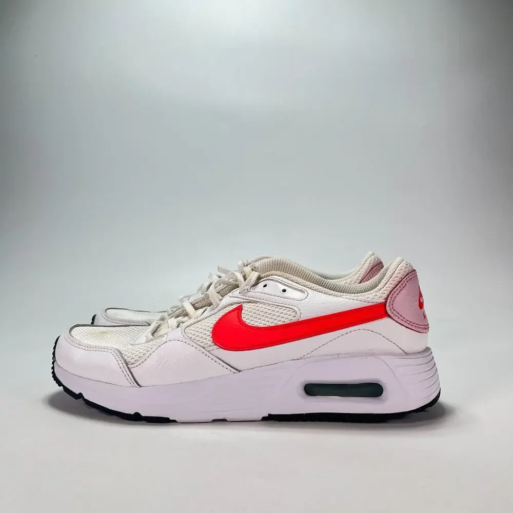 Nike Air Max SC White Bright Crimson Lifestyle Sneakers FZ3623-100 Womens Size 9